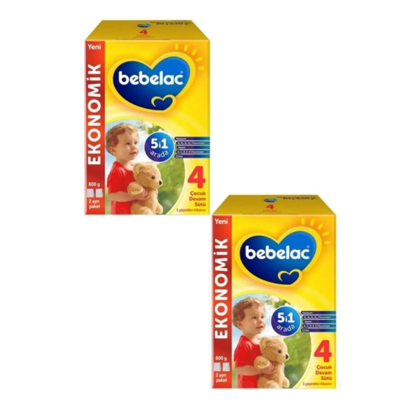 Bebelac 4 Devam Sütü 800 gr 1 Yaş+ X 2 Adet-KOFRE