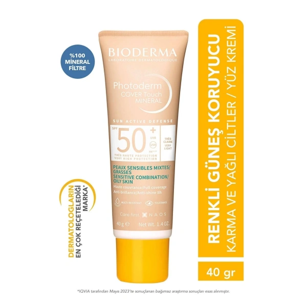 Bioderma Photoderm Cover Touch Mineral SPF50+ 40 gr - Very Light