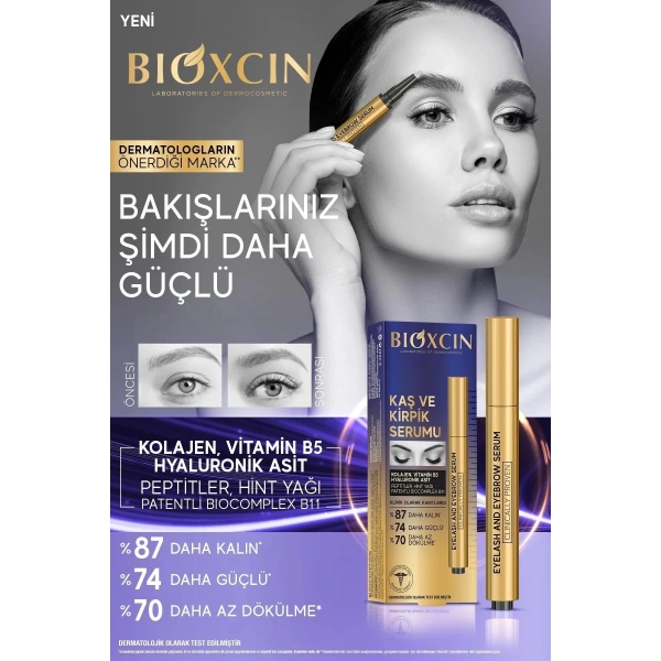 Bioxcin Kolajen ve Hyaluronik Asit İçerikli Kaş ve Kirpik Serumu 3 ml
