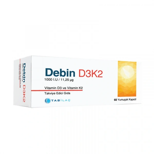 Debin D3K2 Vitamin D3 ve Vitamin K2 60 Kapsül