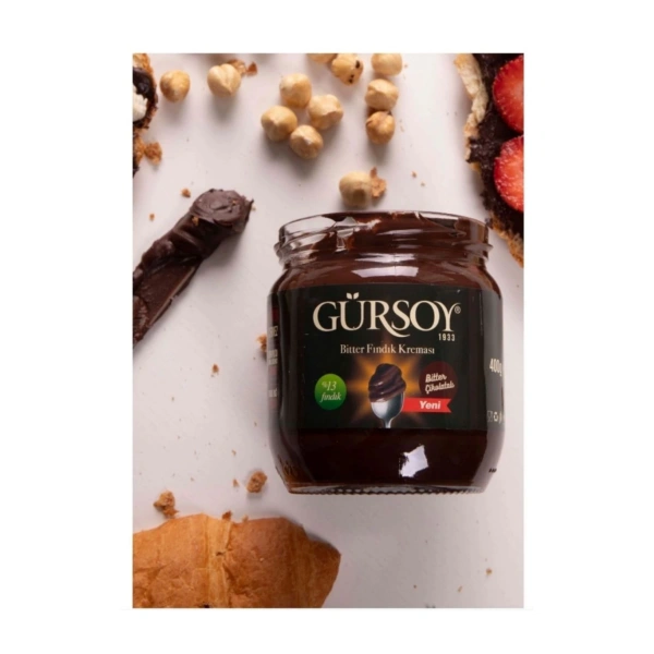 Gürsoy Bitter Kakaolu Fındık Kreması Cam Kavanoz 400 G
