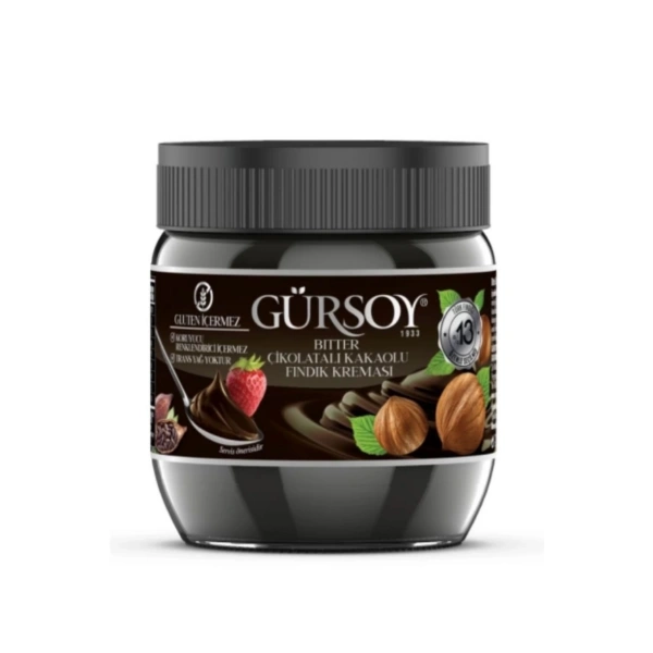 Gürsoy Bitter Kakaolu Fındık Kreması Cam Kavanoz 400 G