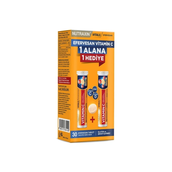 Nutraxin Vitamin C D Zinc 15 Efervesan Tablet - İkili Kofre