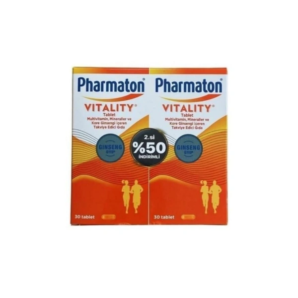 Pharmaton Vitality 30 Tablet Avantajlı 2li Paket - 2.si %50 İndirimli
