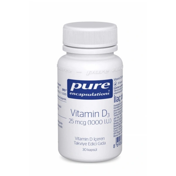Pure Encapsulations Vitamin D3 25 mcg 1000 IU 30 Kapsül