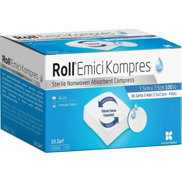 Roll Emici Kompres 7.5 x 7.5 cm 100lü