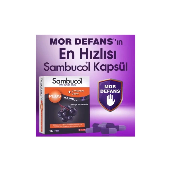 Sambucol Plus Kara Mürver Özütü + C Vitamini & Çinko 15 Kapsül