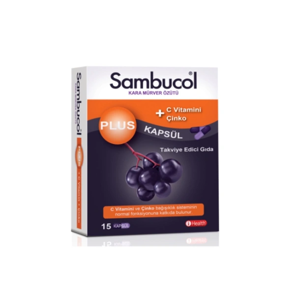 Sambucol Plus Kara Mürver Özütü + C Vitamini & Çinko 15 Kapsül