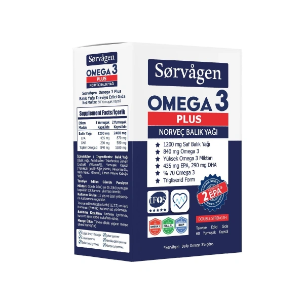Sorvagen Omega 3 Plus Norveç Balık Yağı 60 Kapsül