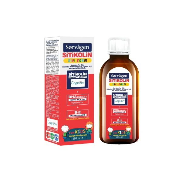 Sorvagen Smart Kids Sıvı Form Sitikolin Dha Omega 3 ve B12 150 ml