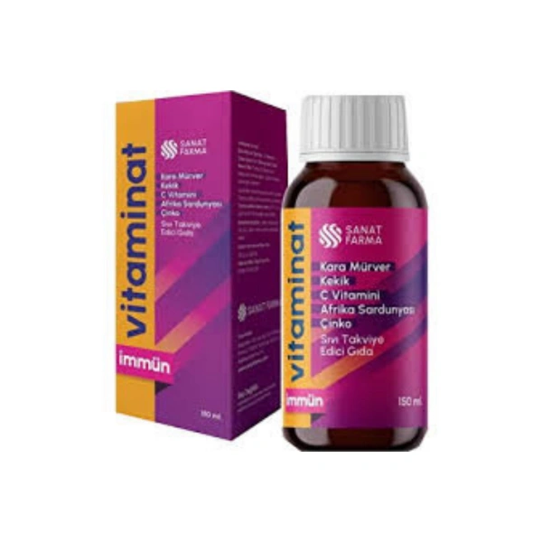 Vitaminat İmmün Kara Mürver C Vitamini Çinko Sıvı Takviye Edici 150 ml