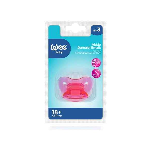 Wee Baby 113 Yalancı Emzik Silikon Akide Damaklı No: 3 - Pembe
