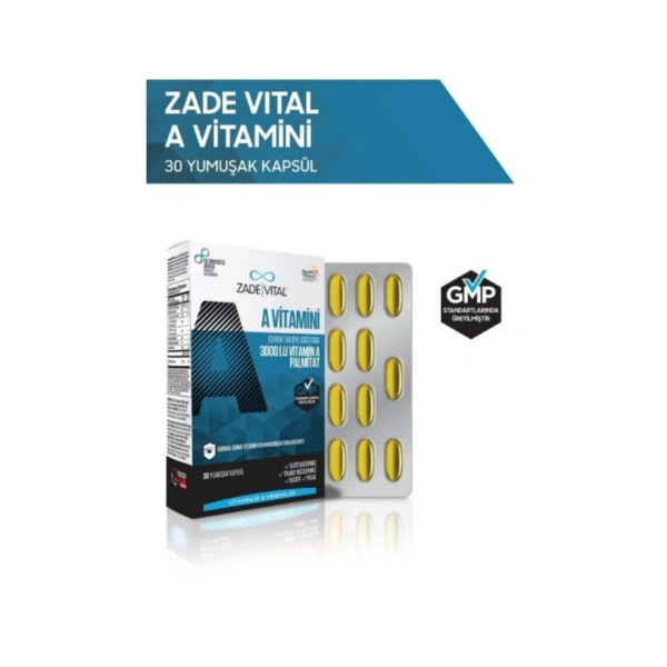 Zade Vital A Vitamini 500 mg 30 Kapsül