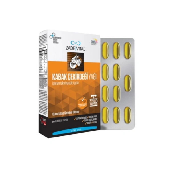 Zade Vital Kabak Çekirdeği Yağı 320 mg 60 Yumuşak Kapsül