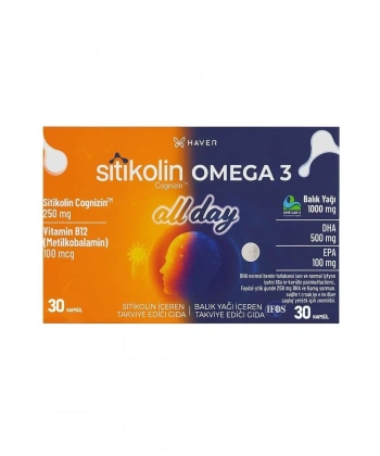 Haver Sitikolin Omega 3 Allday 60 Yumuşak Kapsül