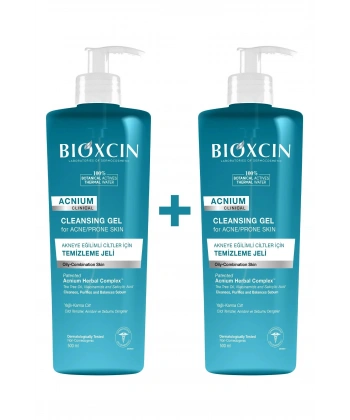 Bioxcin Acnium Yüz Yıkama Jeli Sebium Dengeleyici 500 ml - 1+1 Hediyeli