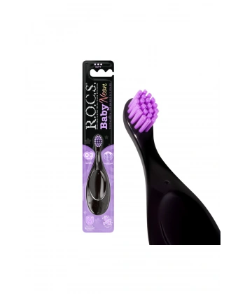Rocs Baby Neon 0-3 Yaş Bebek Diş Fırçası - Mor