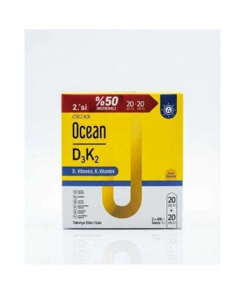Ocean D3K2 Damla 20+20 ml - İkincisi %50 İndirimli