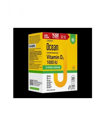 Ocean Vitamin D3 Sprey 1000 IU 20 ml + 10 ml - %50 Daha Fazla