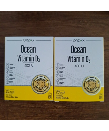 Ocean Vitamin D3 400 Iu Oral Sprey 20 Ml D Vitaminim Eksik kalmasın 2li Kofre