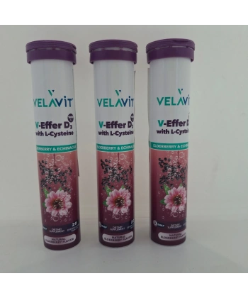 Velavit V-Effer D3 with L-Cysteine 20 Efervesan Tablet 3lü hızlı İmmun Paket- KOFRE