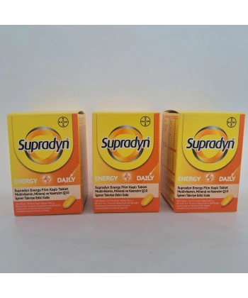 Supradyn Daily Koenzim Q10 30 Film Kaplı Tablet (Yeni Ambalaj) 3 Aylık Zindelik Paketi 90 Tablet - KOFRE