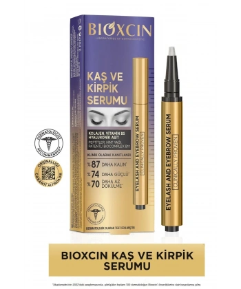 Bioxcin Kolajen ve Hyaluronik Asit İçerikli Kaş ve Kirpik Serumu 3 ml