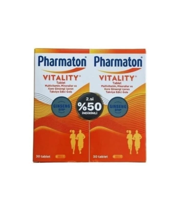 Pharmaton Vitality 30 Tablet Avantajlı 2li Paket - 2.si %50 İndirimli