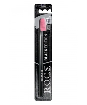 Rocs Black Edition Diş Fırçası Medium Pembe