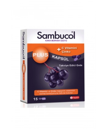 Sambucol Plus Kara Mürver Özütü + C Vitamini & Çinko 15 Kapsül
