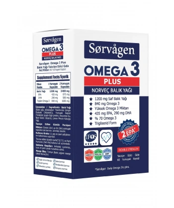 Sorvagen Omega 3 Plus Norveç Balık Yağı 60 Kapsül