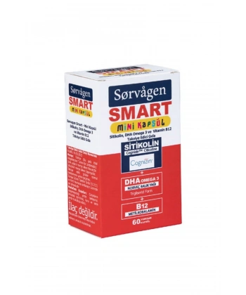 Sorvagen Smart Sitikolin DHA Omega-3 ve B12 60 Mini Kapsül