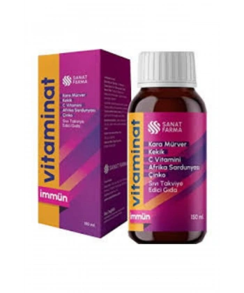 Vitaminat İmmün Kara Mürver C Vitamini Çinko Sıvı Takviye Edici 150 ml