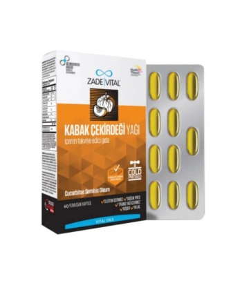 Zade Vital Kabak Çekirdeği Yağı 320 mg 60 Yumuşak Kapsül