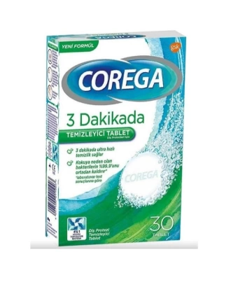 Corega 3 Dakikada Diş Protezi Temizleyici 30 Tablet