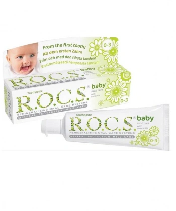 Rocs Baby Papatya Özlü Yutulabilir Diş Macunu 0-3 Yaş 35 ml