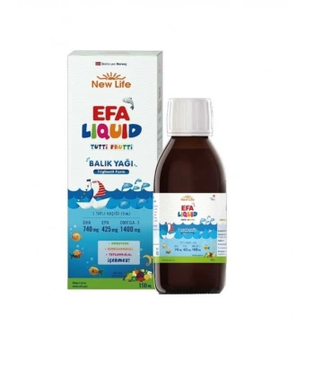 Newlife Efa Liquid Tutti Fruitti Aromalı Balık Yağı Likit 150 ML