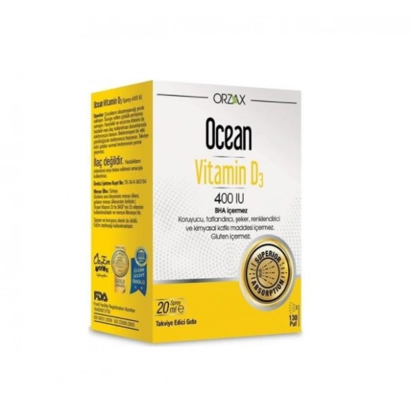 Ocean Vitamin D3 400 Iu Oral Sprey 20 Ml