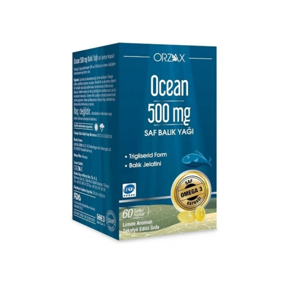 Ocean Omega 3 Balık Yağı 500 mg 60 Kapsül