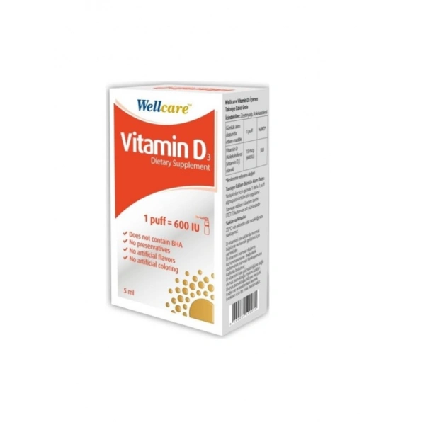 Wellcare Vitamin D3 600 Iu 5 Ml Sprey