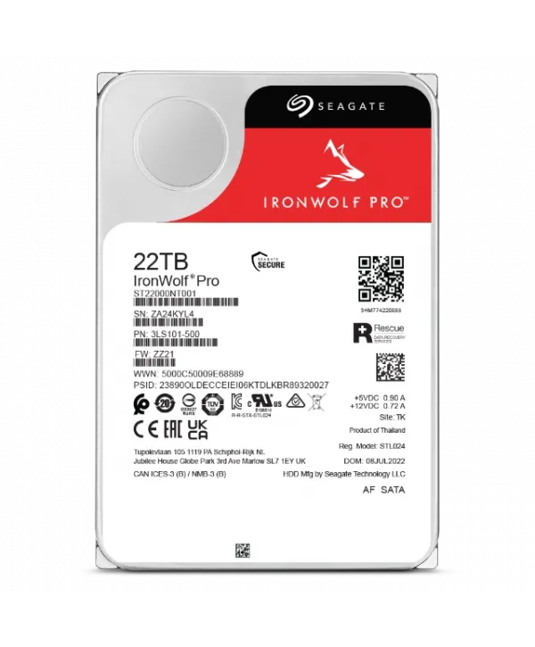 22TB SEAGATE IRONWOLF 7200 512M NAS ST22000NT001