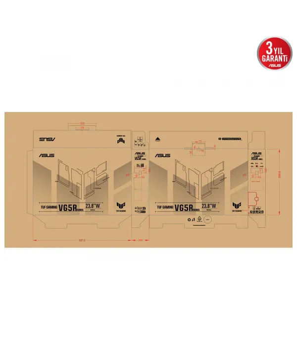 23.8 ASUS TUF GAMING VG249Q5R 200HZ 0.3MS FHD MONITOR