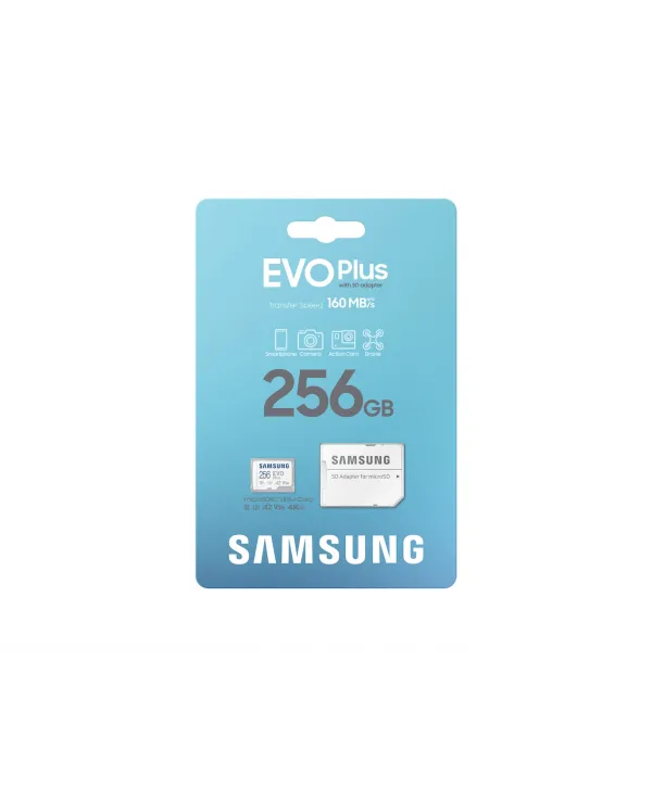 256GB SAMSUNG EVO PLUS MICROSDXC UHS-I U3 V30 A2 160MB/s MB-MC256SA/TR