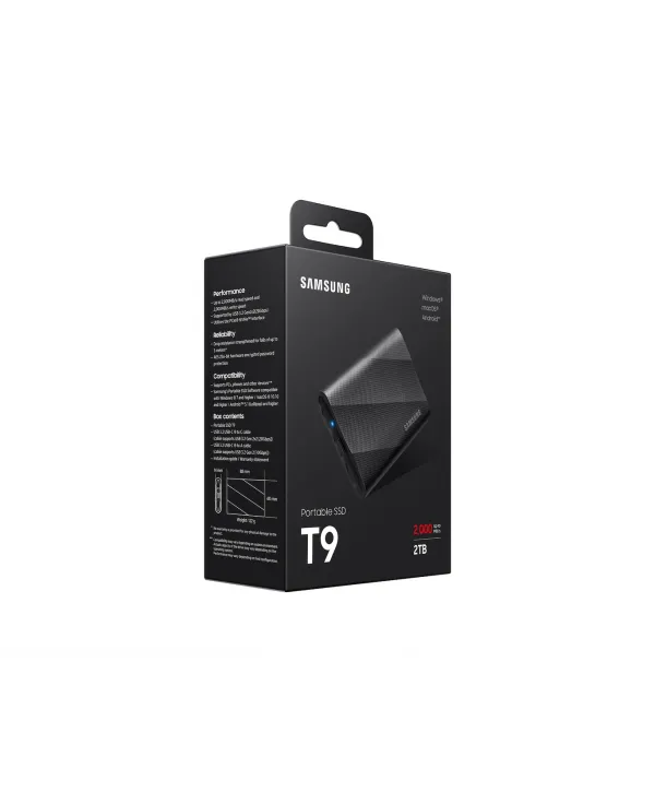 2TB SAMSUNG 2000/1950MB/s USB 3.2 GEN 2X2 TAŞINABİLİR T9 MU-PG2T0B/WW