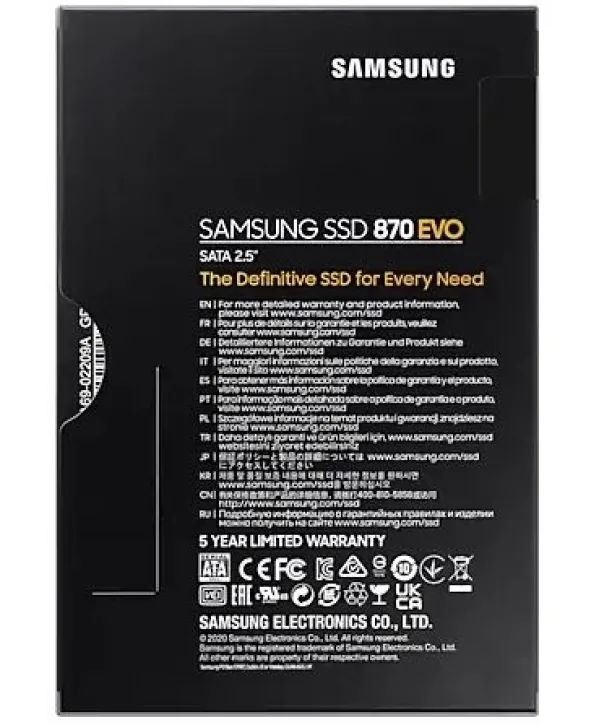 2TB SAMSUNG 870 EVO 560/530MB/s MZ-77E2T0BW SSD (Resmi Distribütör Garantili)