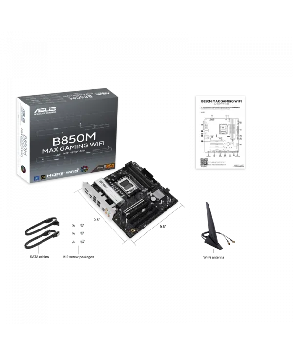 ASUS B850M MAX GAMING WIFI AM5 DDR5 8000MHZ(OC)  mATX HDMI ANAKART