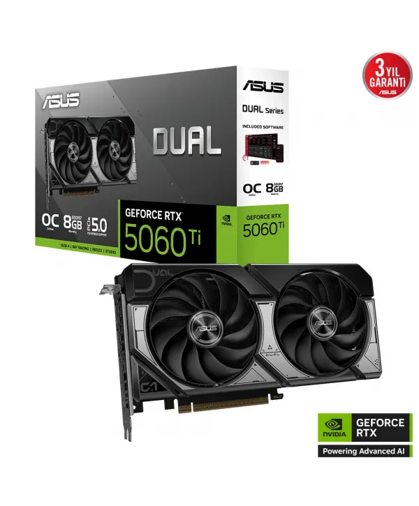 ASUS DUAL-RTX5060TI-O8G 8GB DDR7 128BIT 3XDP EKRAN KARTI