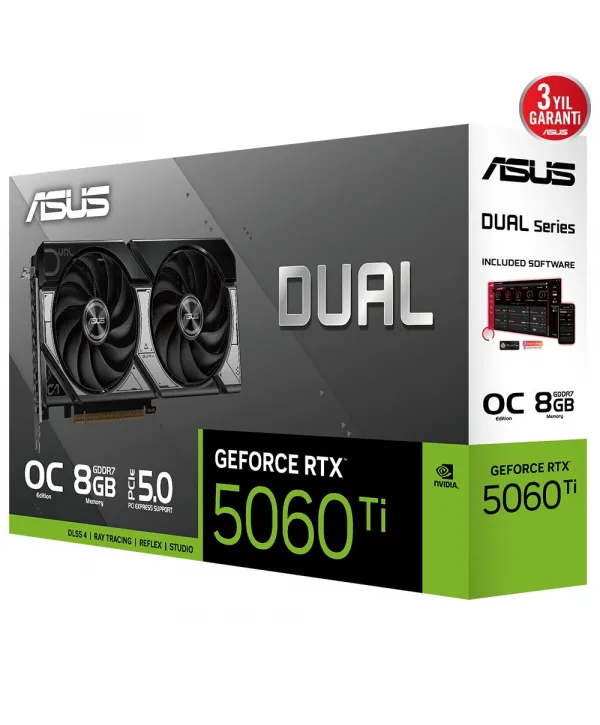 ASUS DUAL-RTX5060TI-O8G 8GB DDR7 128BIT 3XDP EKRAN KARTI