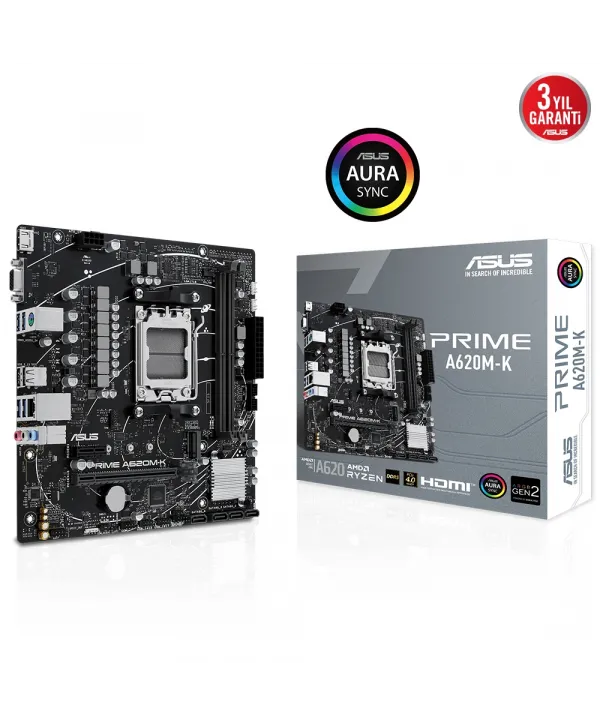 ASUS PRIME A620M-K DDR5 6400+(OC) HDMI VGA M.2 AM5