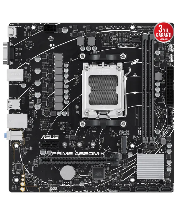 ASUS PRIME A620M-K DDR5 6400+(OC) HDMI VGA M.2 AM5